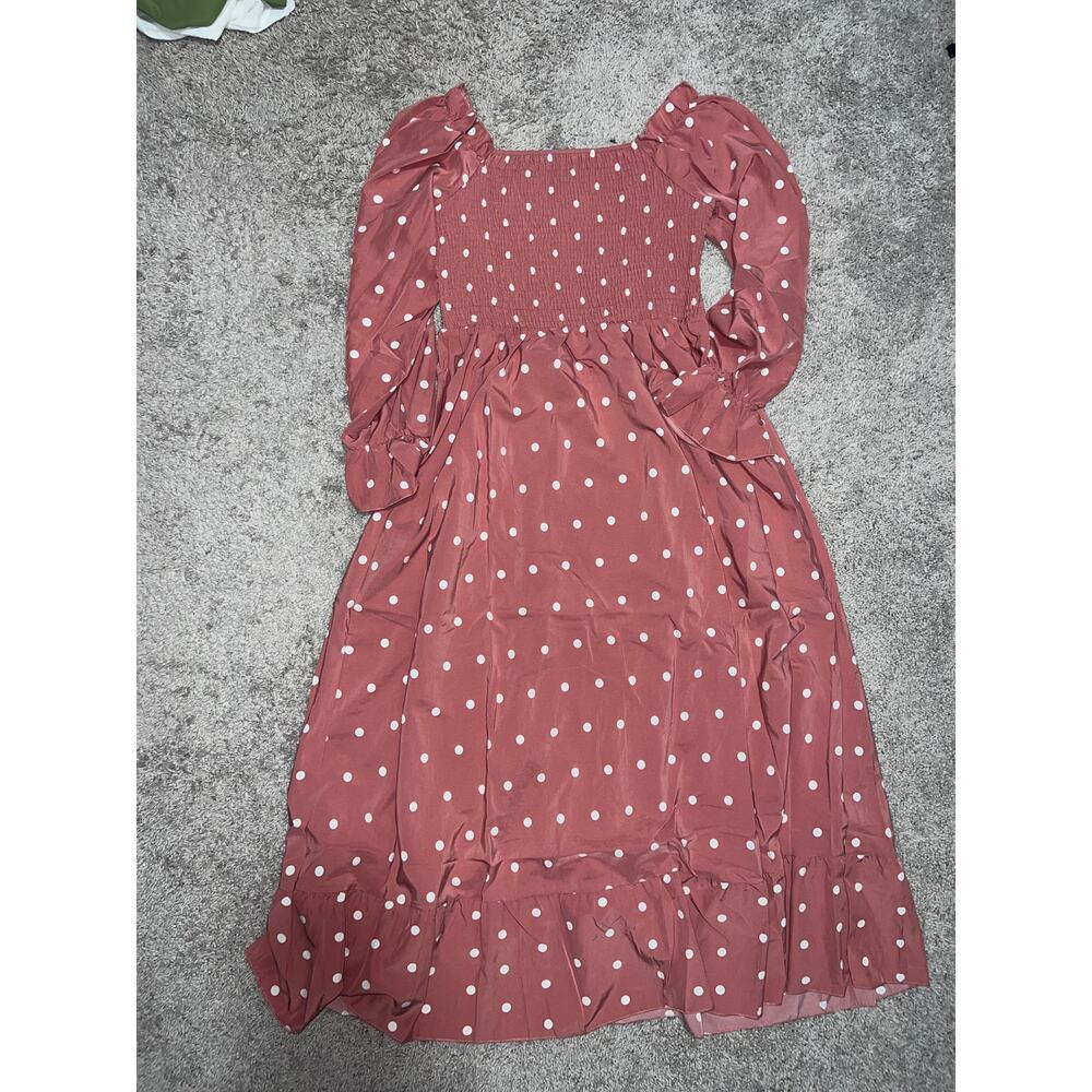Pink Polkadot Womens Dress - Picture 2 of 6